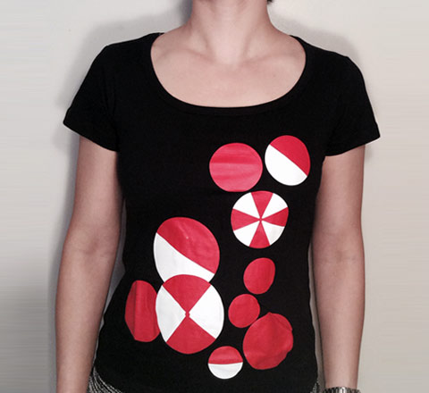 Circles on Black T-Shirt - Women - Polynomiography